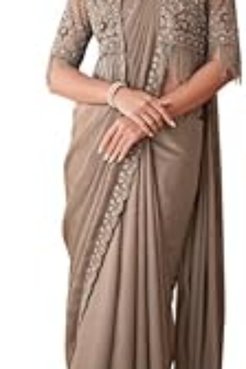 Women’s Georgette Embellished Saree With Unstitched Blouse Piece