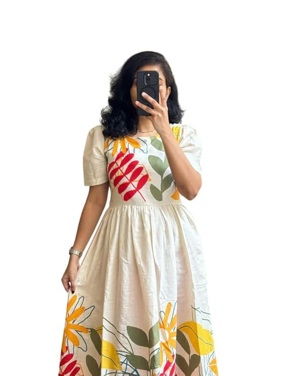 Pure Cotton Maxi Midi Dress – Elegant Floral Printed Long Dress