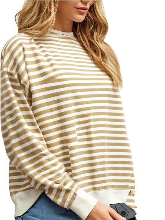 Women Striped T-Shirt || T-Shirt for Women || Full Sleeve T Shirt - Image 2