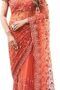 Women's Women Net Saree ll Women Embroidered saree ll Women Orange saree ll Un-stitched blouse saree