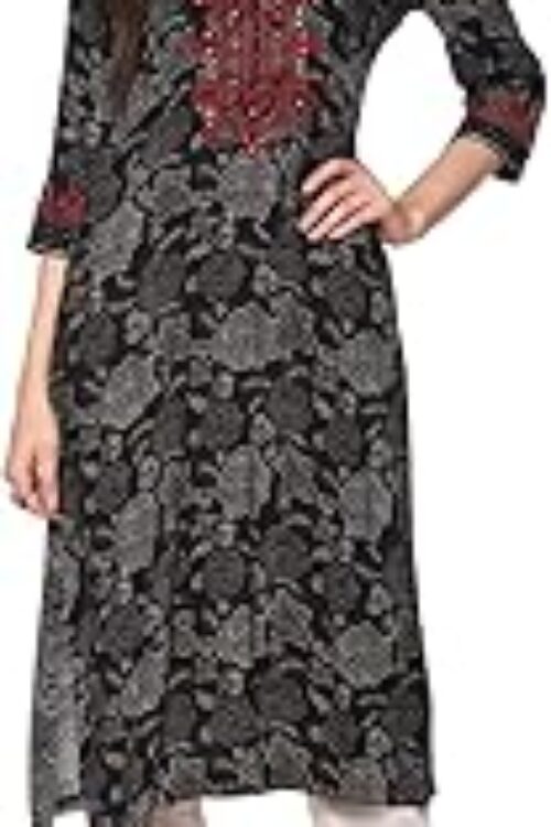 Women Rayon Straight Printed Kurta