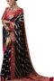 Women's Woven Design Ethnic Motif Georgette Kanjeevaram Saree With Unstiched Blouse Piece