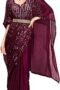 Women's Sequinns Embellished Crepe Kaftan Saree With Un-stitched blous
