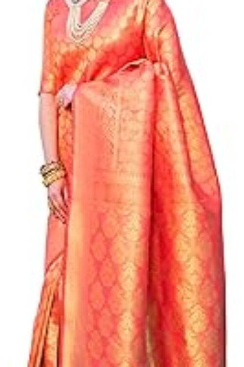 Women’s Kanjivaram banarasi silk Woven Design Saree With Unstitched Blouse Piece