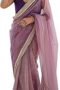 Women's Shimmer Net Solid Saree With Unstitched Blouse Piece