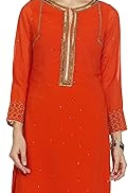 Women’s Synthetic Straight Fit Straight Kurta