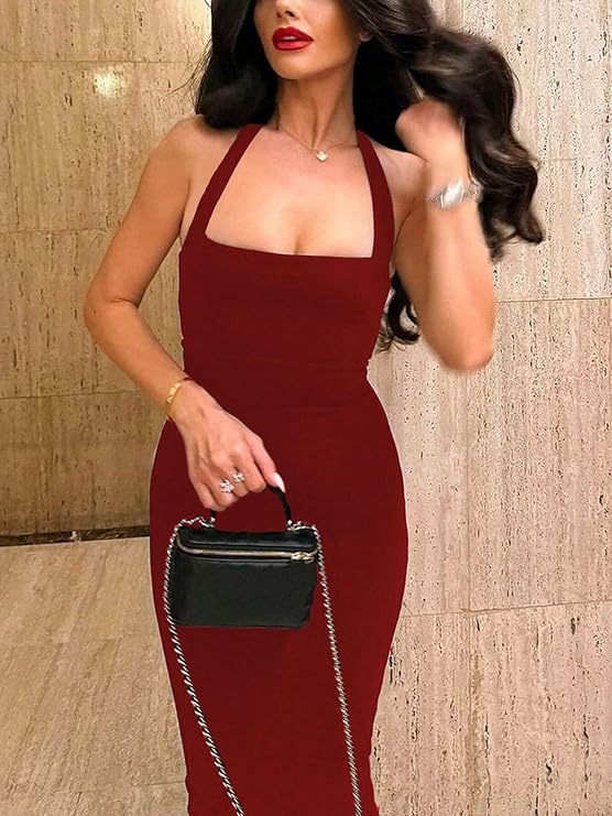 Neck Above Knee Length Stylish Western Bodycon Dress - Image 2