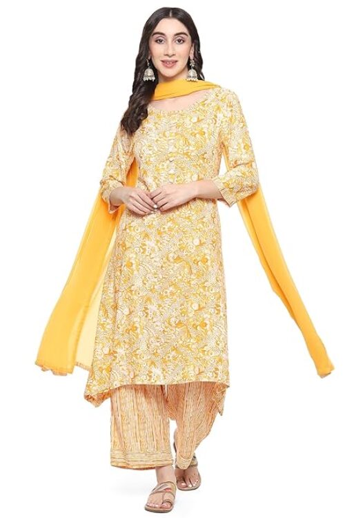 Women Rayon Straight Suit Set