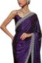 Women's Satin Silk Hot Fix Solid Saree With Unstitched Blouse Piece