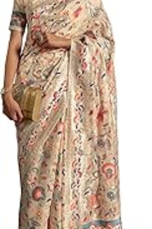 Women’s Silk Blend Bandhani Print Kanjivaram Saree Saree With Unstitched Blouse Piece
