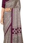 Women's Brown Digital Print Satin Crepe Saree With Unstitched Blouse Piece