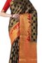 Women Kanchipuram Style Art Silk Saree Color : Black