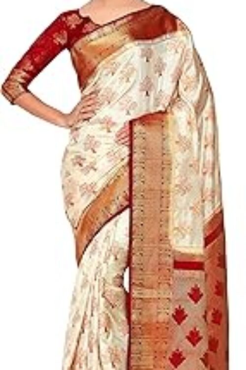 Women’s Kanchipuram Silk Saree With Blouse Piece