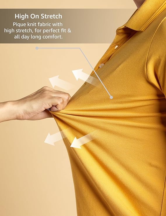 Men's Cotton Stretch Solid Polo T-Shirt - Image 4